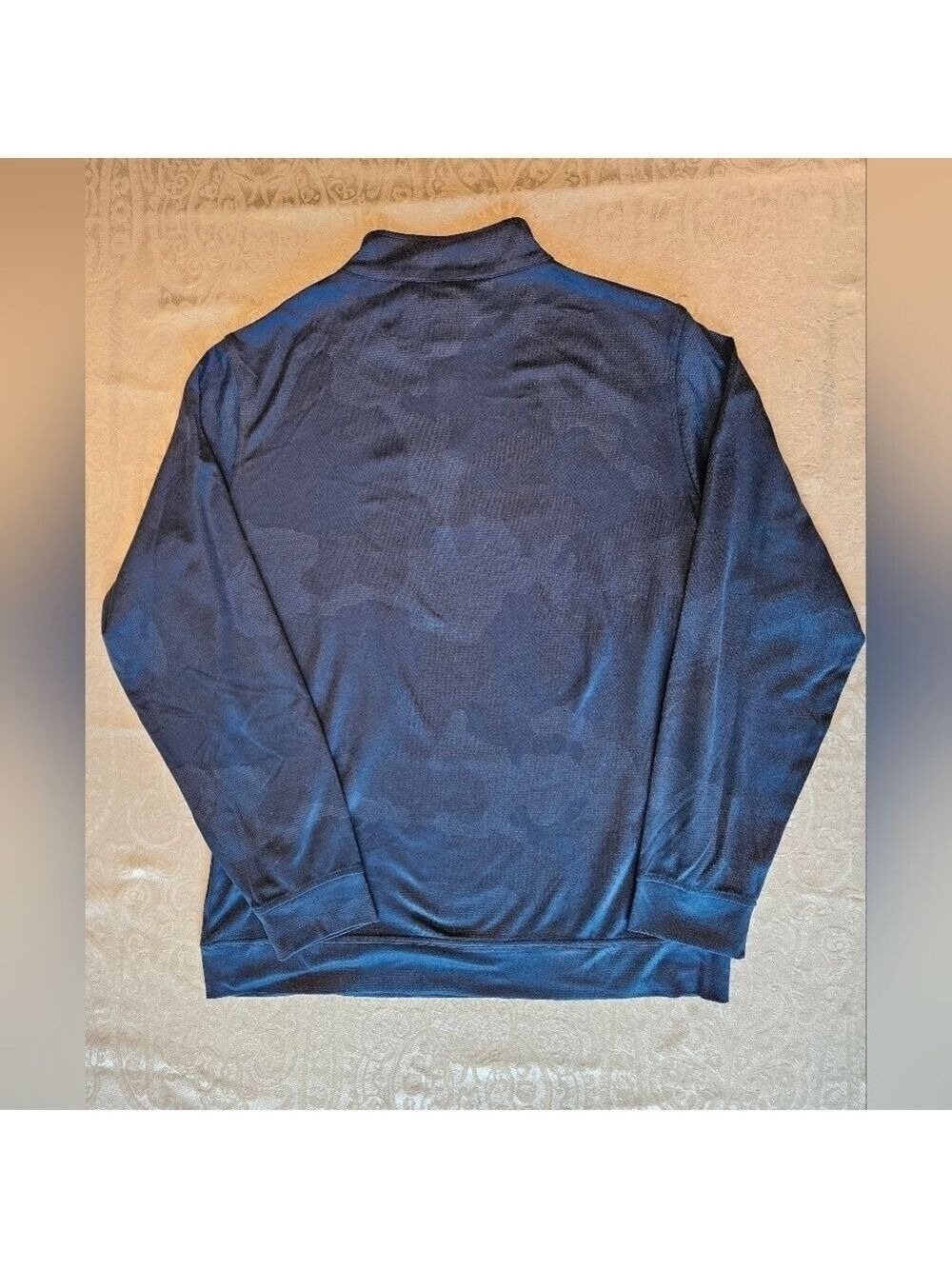 Med. Kirkland Signature Blue Quarter Zip Performance Pullover w/ Subtle Camo NWT - Picture 8 of 8